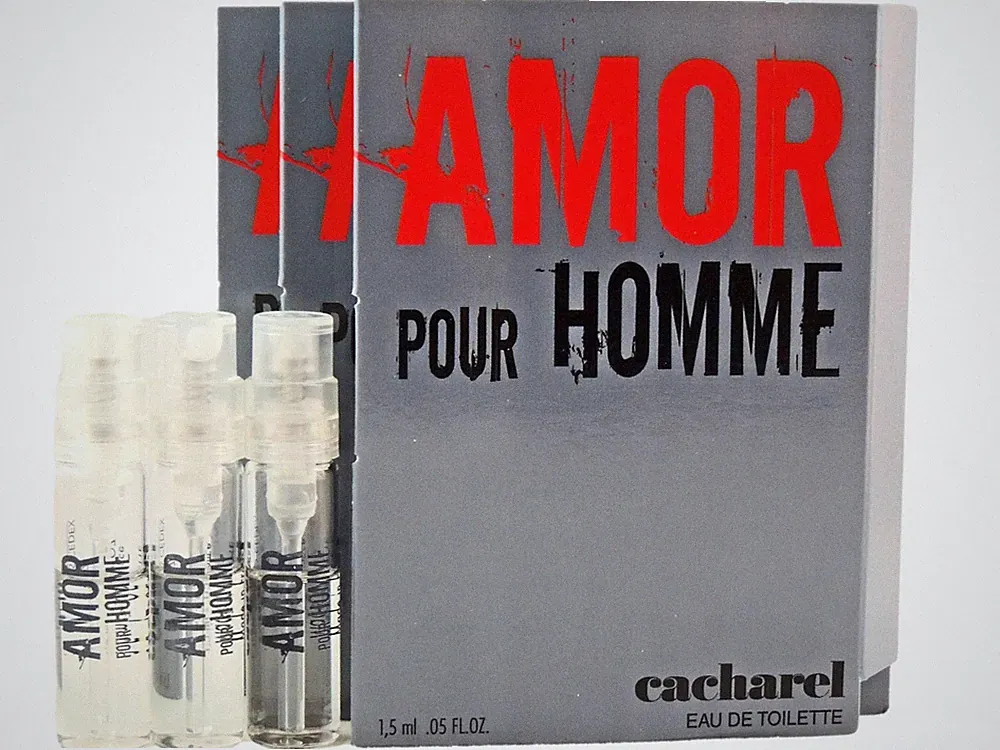 CACHAREL AMOR POUR HOMME 1.5ml .05fl oz x 3 COLOGNE SPRAY SAMPLE VIALS