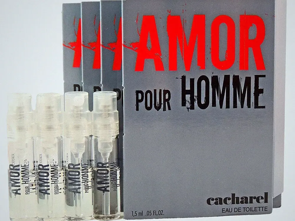 CACHAREL AMOR POUR HOMME 1.5ml .05fl oz x 4 COLOGNE SPRAY SAMPLE VIALS